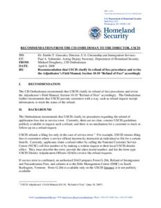 Office of the Citizenship and Immigration Services Ombudsman U.S. Department of Homeland Security Mail Stop 1225 Washington, DC[removed]