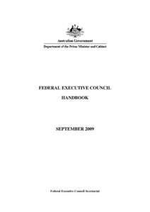 Federal Executive Council Handbook - September 2009