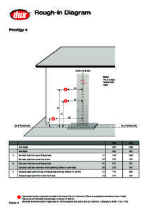 Rough-In Diagram Prodigy 4 Centre line of tank Note: This is a single