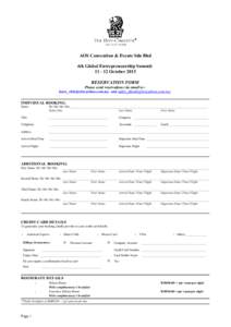 AOS Convention & Events Sdn Bhd 4th Global Entrepreneurship Summit[removed]October 2013 RESERVATION FORM Please send reservations via email to : [removed] and [removed]