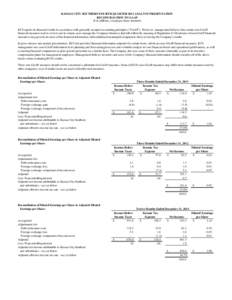 KANSAS CITY SOUTHERN FOURTH QUARTER 2013 ANALYST PRESENTATION RECONCILIATION TO GAAP ($ in millions, except per share amounts) KCS reports its financial results in accordance with generally accepted accounting principles