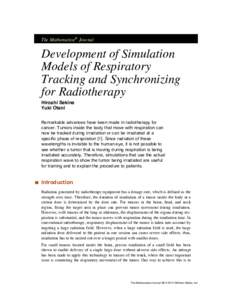 The Mathematica® Journal  Development of Simulation Models of Respiratory Tracking and Synchronizing for Radiotherapy