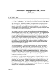 Comprehensive School Reform Guidance August[removed]MS Word)