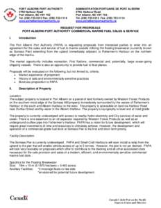 PORT ALBERNI PORT AUTHORITY 2750 Harbour Road Port Alberni, BC V9Y 7X2 Tel[removed]Fax[removed]www.portalberniportauthority.ca