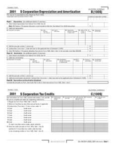 2001 Schedule B (100S), S Corporation Depreciation and Amortization