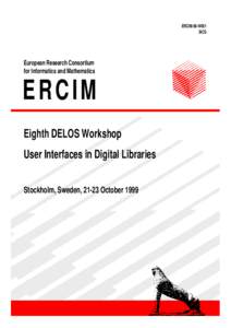 ERCIM-99-W001 SICS European Research Consortium for Informatics and Mathematics