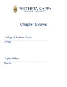 Chapter Bylaws  College of Southern Nevada ____________________________________________________________  College