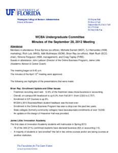 Undergraduate Committee Meeting Minutes (28 SEP 12)