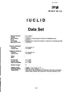 Robust Summaries & Test Plan: Propanoic Acid, 3-Hydroxy-2,2-Dimethyl-, 3-Hydroxy-2,2-Dimethylpropyl Ester; Revised Summaries