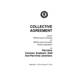 COLLECTIVE AGREEMENT between Wilfrid Laurier University and