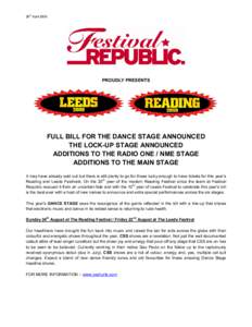 Reading and Leeds Festivals / Klaxons / Hadouken! / Bloc Party / The Cribs / Random Hand / Kids in Glass Houses / The Pigeon Detectives / Reading and Leeds Festivals line-ups / British music / Music in Leeds / English music