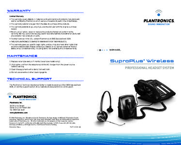 SupraPlus Wireless Headset User Guide