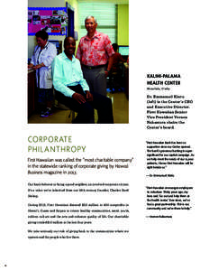 Kalihi-Palama health center Honolulu, O‘ahu Dr. Emmanuel Kintu (left) is the Center’s CEO