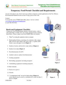 New Mexico Environment Department Environmental Health Bureau Temporary Food Establishment Checklist and Requirements