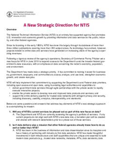 A New Strategic Direction for NTIS