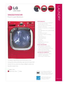 LAUNDRY  WM2601HW/HR Front Load Washers Performance