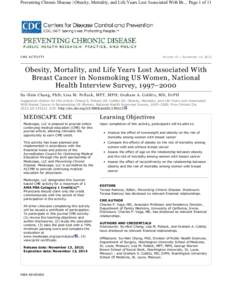 Body shape / Nutrition / Bariatrics / Breast cancer / Body mass index / Overweight / The Million Women Study / Cancer / Bariatric surgery / Medicine / Health / Obesity