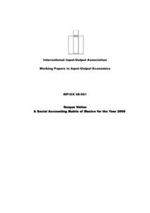 International Input-Output Association Working Papers in Input-Output Economics WPIOX[removed]Gaspar Núñez