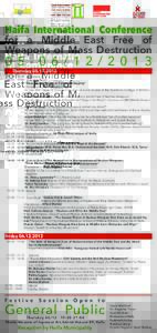 Asia / Issam Makhoul / Avraham Burg / Gideon Spiro / Tadatoshi Akiba / Haifa / Anti-nuclear movement / Israel / Haifa International Conference for a WMD-Free Middle East