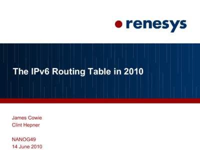 Internet Protocol / Routing / Internet standards / Hurricane Electric / Classless Inter-Domain Routing / Tinet / Multihoming / IPv4 / IPv6 deployment / Network architecture / Internet / IPv6