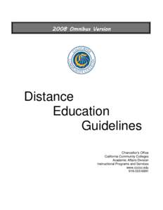 2008 Omnibus Version  Distance Education Guidelines Chancellor’s Office