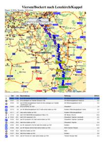 Viersen/Bockert nach Lenzkirch/Kappel Dauer: 8:30 h; Strecke: 542,6 km Zeit  km