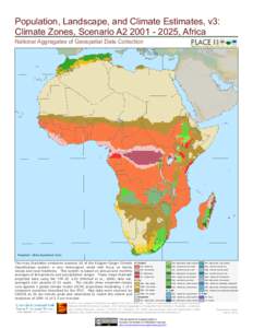 Population, Landscape, and Climate Estimates, v3: Climate Zones, Scenario A2, Africa National Aggregates of Geospatial Data Collection Projection: Africa Equidistant Conic