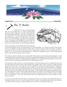 Volume 5, No. 1  Winter 2001 The X Rocks If asked what “X” rocks are, there are probably