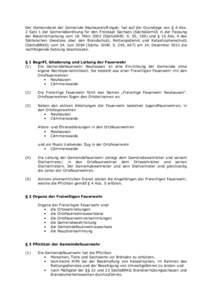 Der Gemeinderat der Gemeinde Neuhausen/Erzgeb. hat auf der Grundlage von § 4 Abs. 2 Satz 1 der Gemeindeordnung für den Freistaat Sachsen (SächsGemO) in der Fassung der Bekanntmachung vom 18. März[removed]SächsGVBl. S.