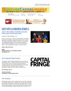 CultureCapital INSIDER for the Week of July 23-29, 2014
