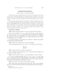 ΠME Journal, Vol. 12, No. 6, pp 559–561, PROBLEM DEPARTMENT ASHLEY AHLIN∗ AND HAROLD REITER†
