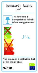 tubO This luminaire is compatible with bulbs of the energy classes:  This luminaire is sold with a bulb