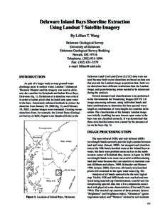 231  Delaware Inland Bays Shoreline Extraction Using Landsat 7 Satellite Imagery By Lillian T. Wang Delaware Geological Survey