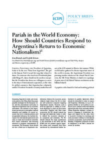 POLICY BRIEFS No[removed]ISSN[removed]Pariah in the World Economy: How Should Countries Respond to