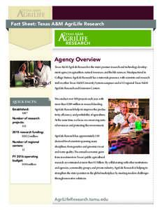 Texas A&M University System / Texas / Texas A&M AgriLife / Education in the United States / Virginia Tech / Texas A&M University / Texas A&M AgriLife Extension Service / Texas AgriLife Research