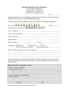 CITY OF DELAWARE CITY APPLICATION FORM