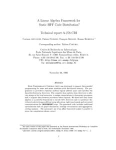 A Linear Algebra Framework for Static HPF Code Distribution Technical report A-278-CRI Corinne Ancourt, Fabien Coelho, Francois Irigoin, Ronan Keryell y Corresponding author: Fabien Coelho. Centre de Recherche en Inform