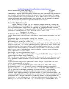 Southern Campaign American Revolution Pension Statements Pension application of Joseph Moler S9033 fn23Ga/Md Transcribed by Will Graves[removed]Methodology: Spelling, punctuation and/or grammar have been corrected in so