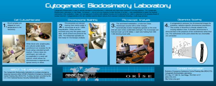 Metaphase / Chromosomes / Biodosimetry / Oak Ridge Associated Universities / Chromosome / Dicentric chromosome / Biology / Cytogenetics / Genetics