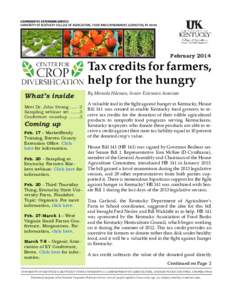 February[removed]Tax credits for farmers, help for the hungry What’s inside Meet Dr. John Strang[removed]