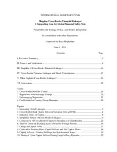 Mapping Cross-Border Financial Linkages: A Supporting Case for Global Financial Safety Nets; IMF Policy Paper; June 1, 2011