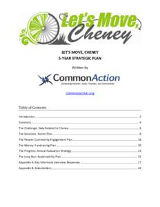 LET’S MOVE, CHENEY 5-YEAR STRATEGIC PLAN Written by commonaction.org