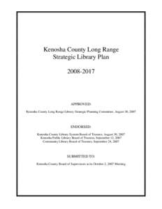 Public library / Library / Librarian / Geography of the United States / Wisconsin / King County Library System / Cultural heritage / Library science / Chicago metropolitan area / Kenosha /  Wisconsin