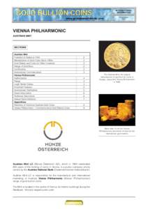 Coins / Currency / Numismatics / Gold coins / Bullion coins / Vienna Philharmonic / Austrian Mint / Silver coin / Mint / Ducat / Gold as an investment / Austrian Silver Vienna Philharmonic