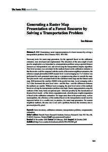 Silva Fennica[removed]research articles  Generating a Raster Map Presentation of a Forest Resource by Solving a Transportation Problem Eero Muinonen