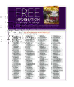 FREE INFORMATION is yours for the asking! OCTOBER 2014