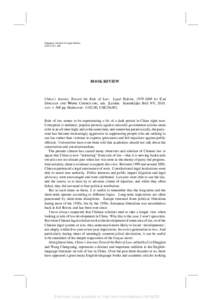 Singapore Journal of Legal Studies–483 BOOK REVIEW  China’s Journey Toward the Rule of Law: Legal Reform, by Cai