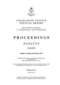 LEGISLATIVE COUNCIL OFFICIAL REPORT RECORTYS OIKOIL