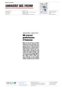 Datum: Corriere del Ticino 6903 Luganowww.cdt.ch