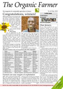 Nr. 60 May[removed]The proud owner of the first prize, a water tank worth Ksh 18,000, is Ibrahim Wakayula, Kimilili. He took farming as a business and succeeded